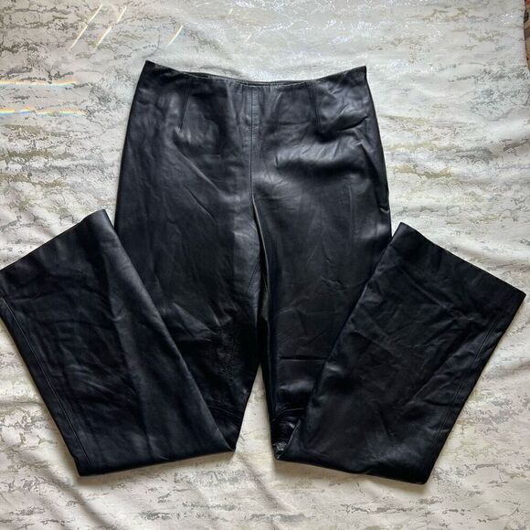 Talbots vintage 100% leather straight leg trouser - Picture 3 of 9